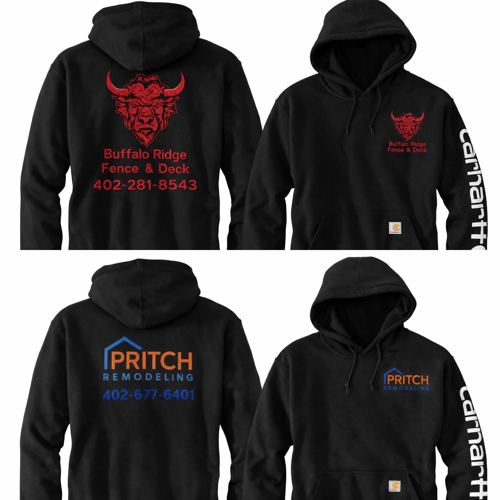 Mid Weight Logo Hoodie Carhartt (S, Print, Buffalo Ridge, Black)